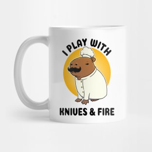 I play with knives and fire Capybara Chef Mug